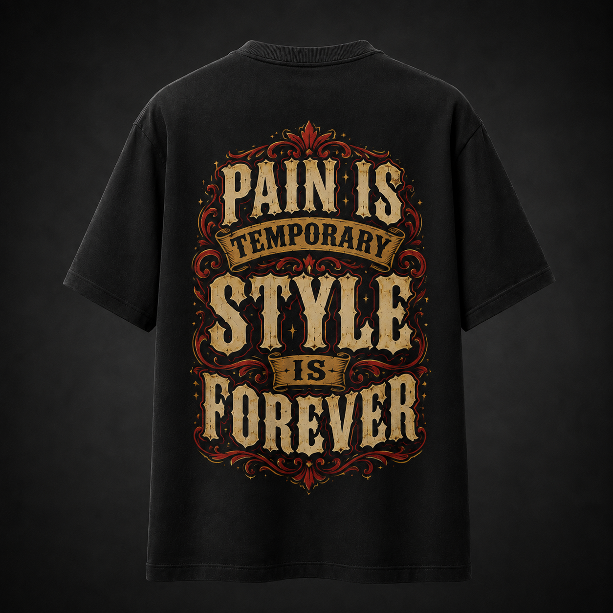 Pain Is Temporary Oversize Shirt schwarz Backprint